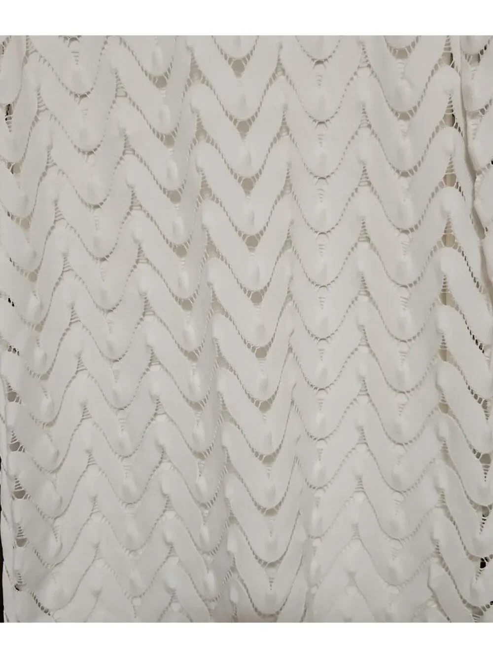 Free People Wild Thing Dress Sz M White Chevron Pattern Open Back Crochet L/S